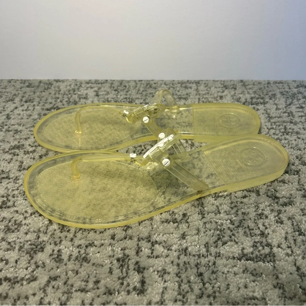 Tory Burch Yellow Mini Miller Flat Jelly Thong Sandals Size 8
